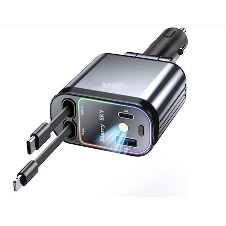 Încarcator Auto 4 in 1 Încarcare Super Rapidă