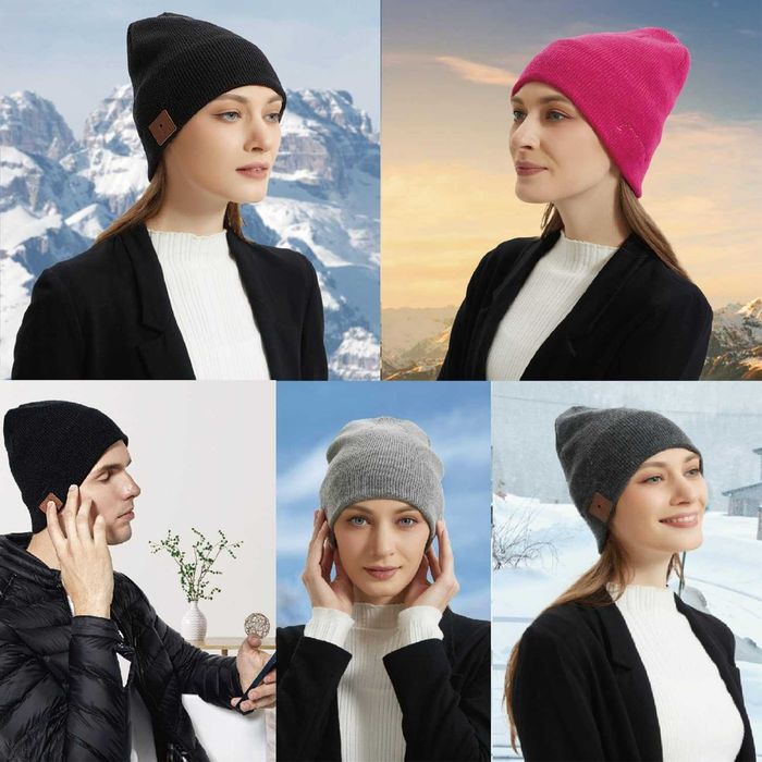 BORAYDA Bluetooth шапка черна, Bluetooth 5.2,HD стерео, вълна