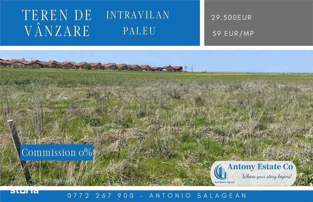 Teren  intravilan de vanzare Paleu