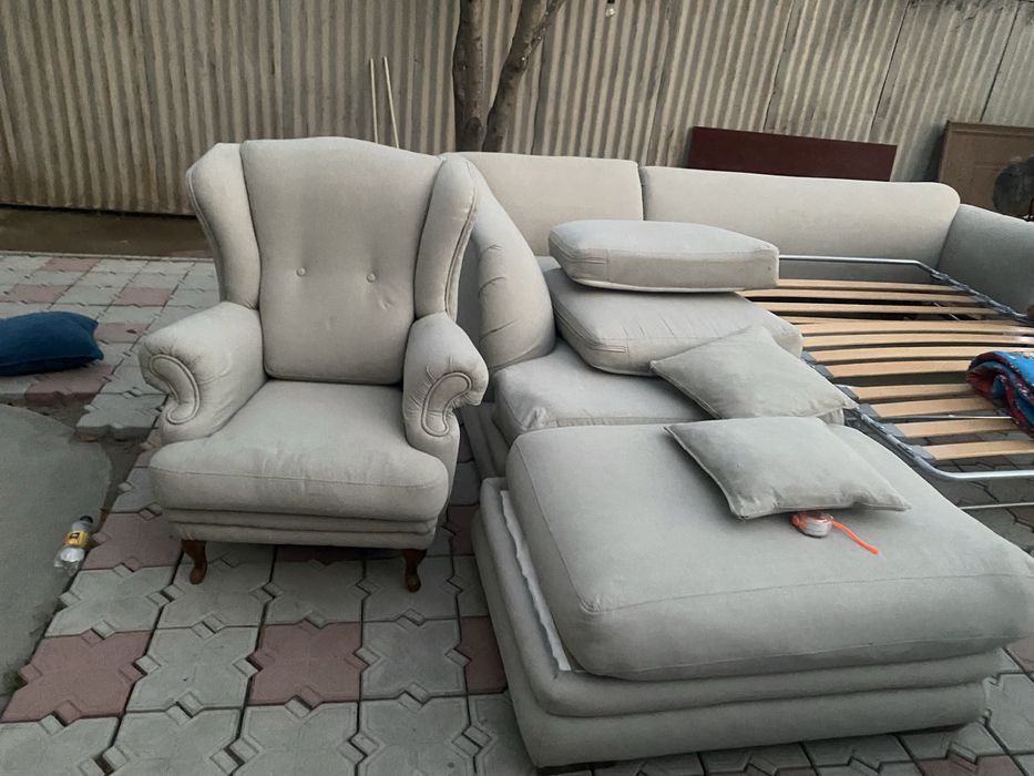 Диван с креслом, раскладной