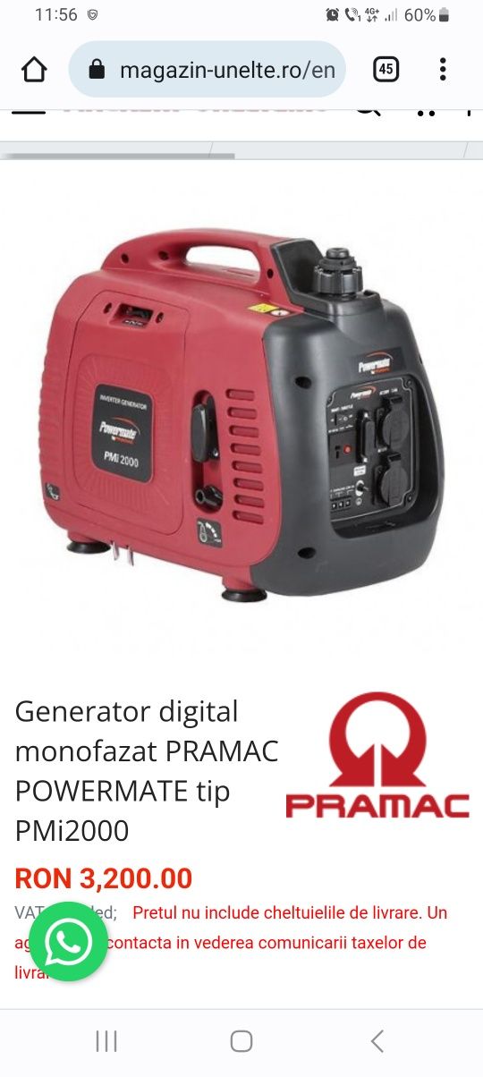 Vand generator silent..nou.pornit doar pentru garantie.