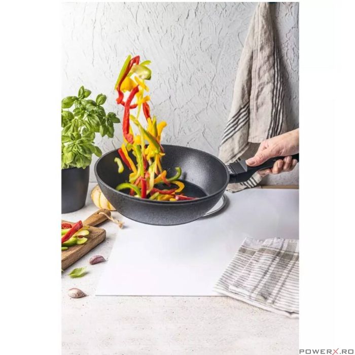Tigaie din aluminiu, cu capac, marmorata, 24cm, Klausberg