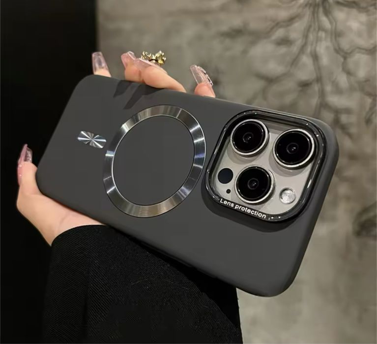 Iphone 16 PRO MAX PLUS Husa Magsafe Slim Plastic Albastra/Neagra/Gri