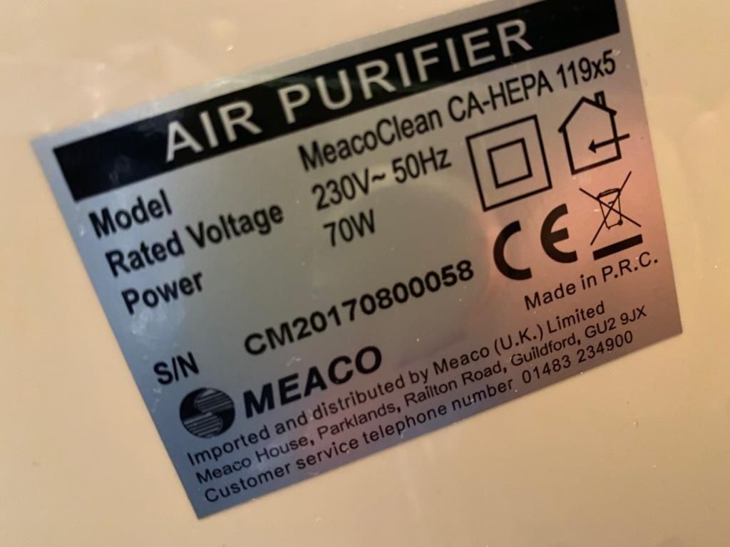 Purificator de aer MeacoClean CA-HEPA 119x5