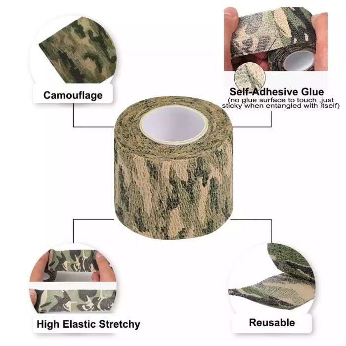 Banda / rola autoadeziva camuflaj vanatoare airsoft paitball camping