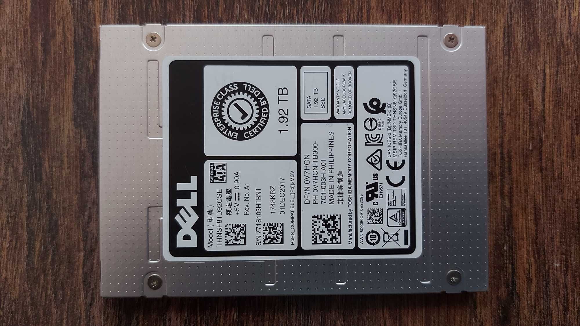 Продавам DELL 1.92 TB SSD form factor 2.5" с MLC cells