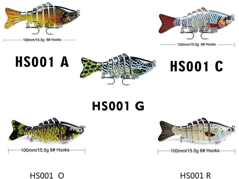 Сегментирани риби примамки 5 бр примамка 7 сегмента 2 куки