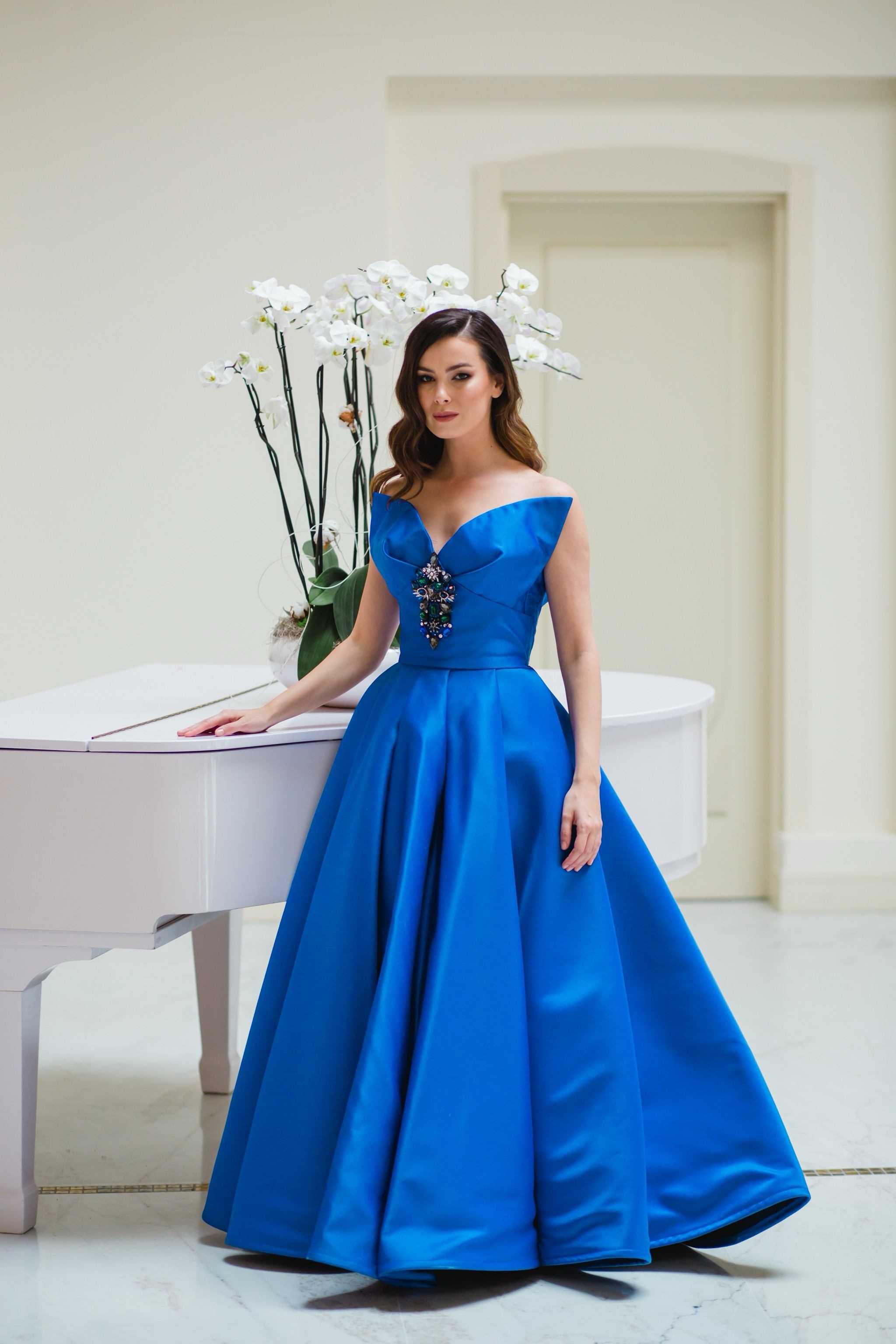 Vand rochie printesa Alinka albastru regal
