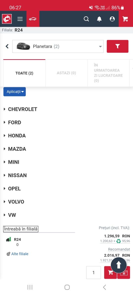 Planetara mazda cx3,opel antara,ford focus,vw polo,honda