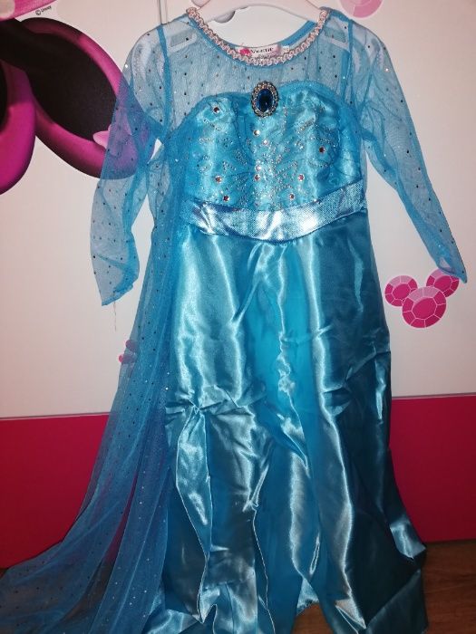 Rochie/rochita Elsa Frozen-model cu trena lunga petreceri/aniversari