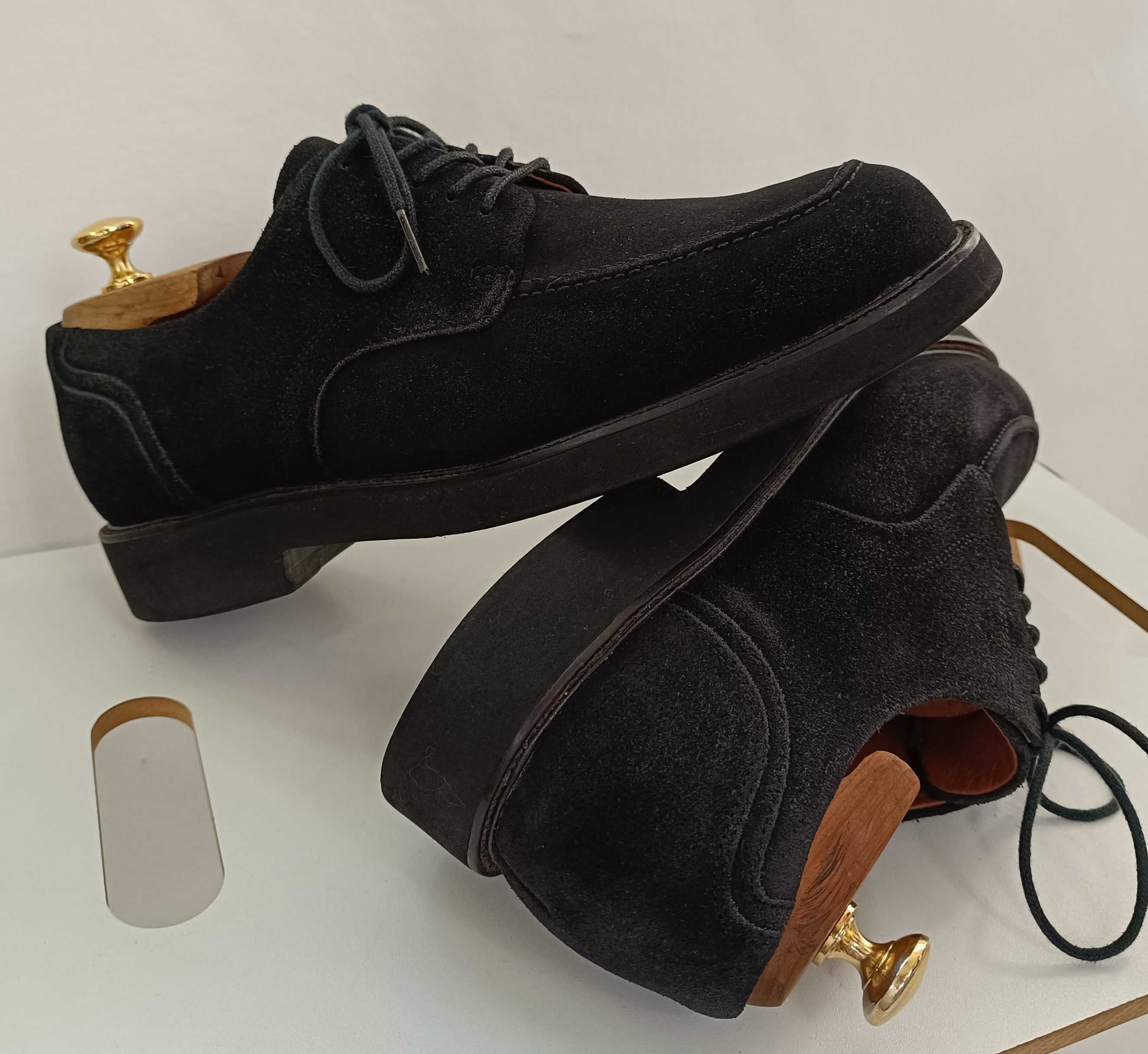 Pantofi derby 42.5 43 split toe Rockport piele naturala moale suede