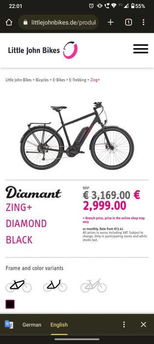 Bicicletă electrică Diamant Germany, Bosch + Shimano, numai 2500 km
