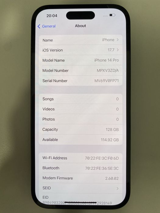 iPhone 14 Pro 128GB ID-zer521