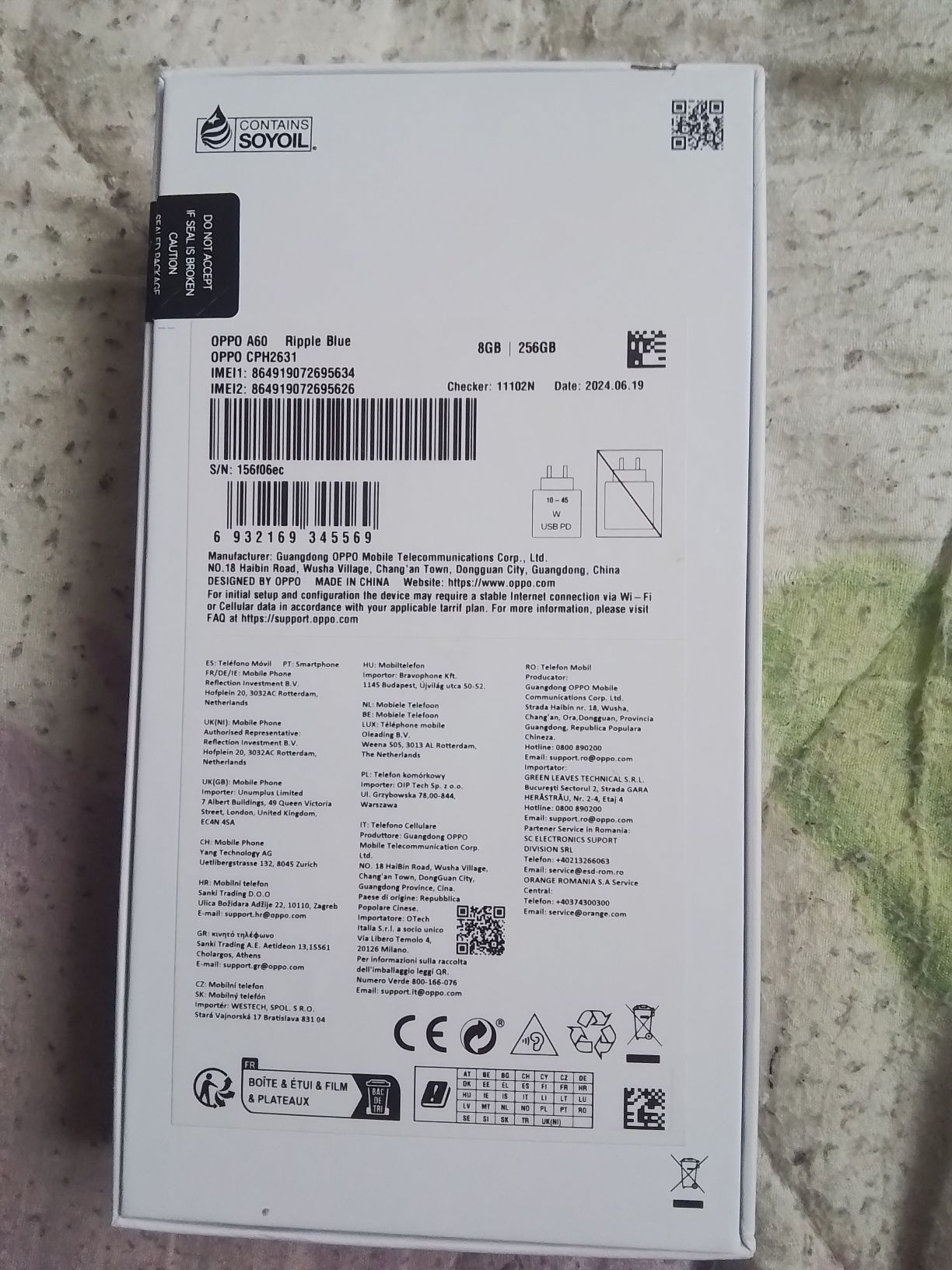 Oppo A60 nou 8+4/256gb android15 dual sim liber de rețea perfect funcț