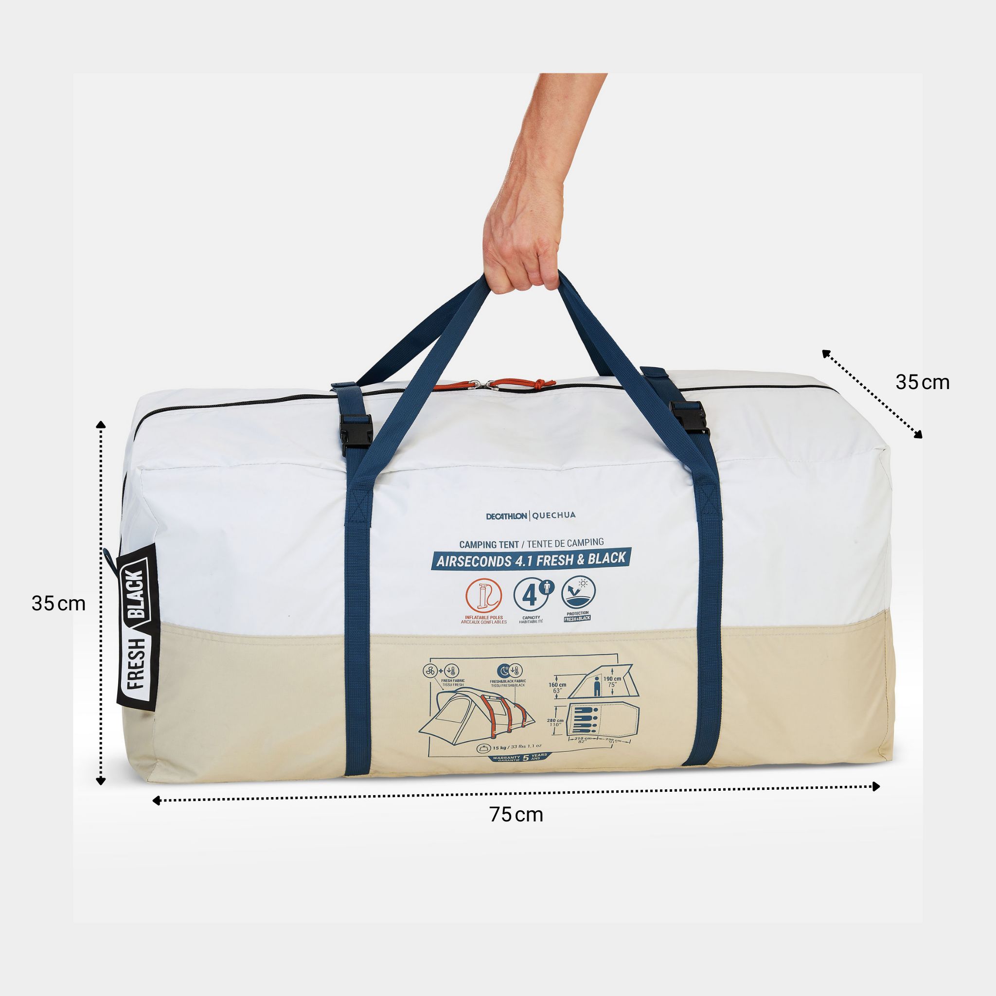 Cort camping 4 Persoane 1 Cameră - produs resigilat (nou) Decathlon