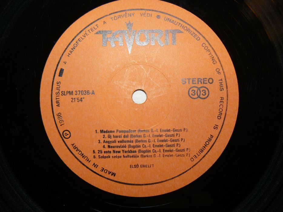 Disc Vinil LP - "ELSO EMELET - ELSO EMELET" an 1986, disc de colectie