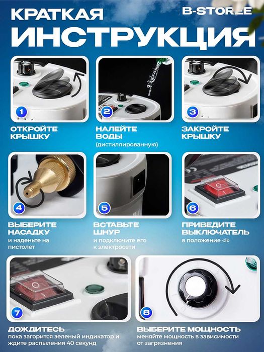 Пароочиститель 20 насадок,оптом