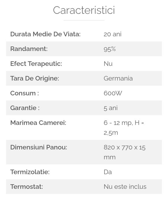 Panou radiant sunjoy 600W