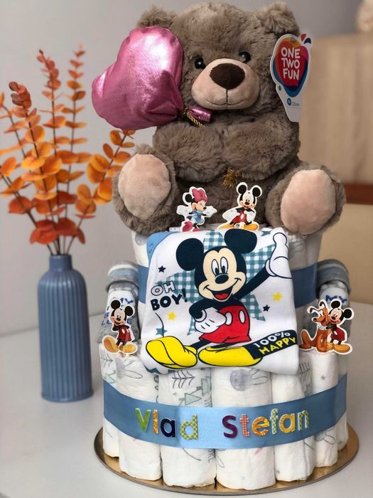 Tort scutece copii, cadou bebe, cadou mamici, botez, cadou parinti