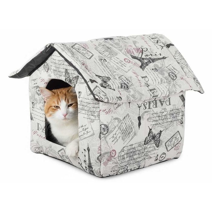 Casuta pliabila pentru pisici cu pernuta detasabila Paris 32x31x29 cm