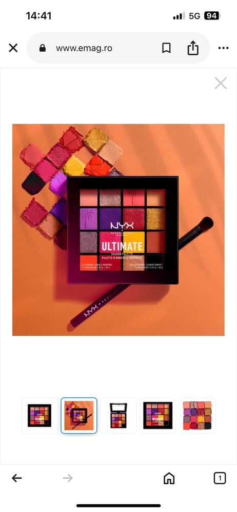 Paleta de farduri NYX Professional Makeup, Ultimate Shadow, Festival