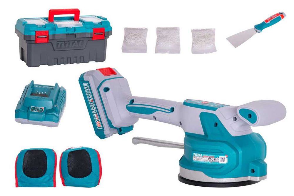 Ventuza pe acumulator pentru gresie Total pe acumulator, vibrator