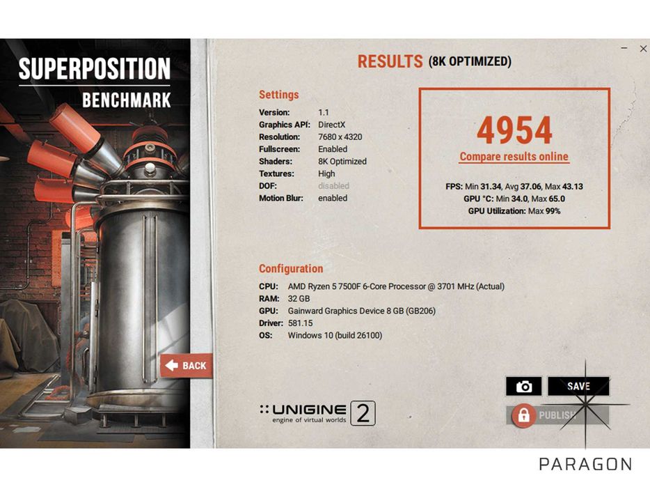 Геймърски компютър, гаранция Ryzen 7500F/RTX 5060TI/32GB RAM/1TB