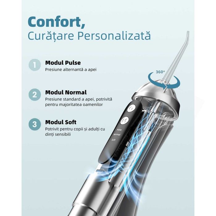 【Nou-nouț, nedeschis】Irigator bucal alb, Profesional Pentru Dus Oral