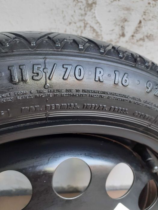 Roata rezerva slim R16 OPEL Astra J, K, Mokka,CHEVROLET Trax, 5/105 mm