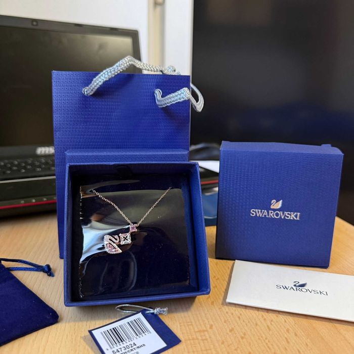 Lantisor Swarovski Dancing Swan Rose/Gold