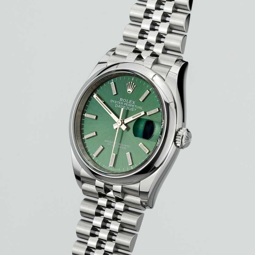 Rolex Datejust 36 M126200 Mint green dial on Jubilee