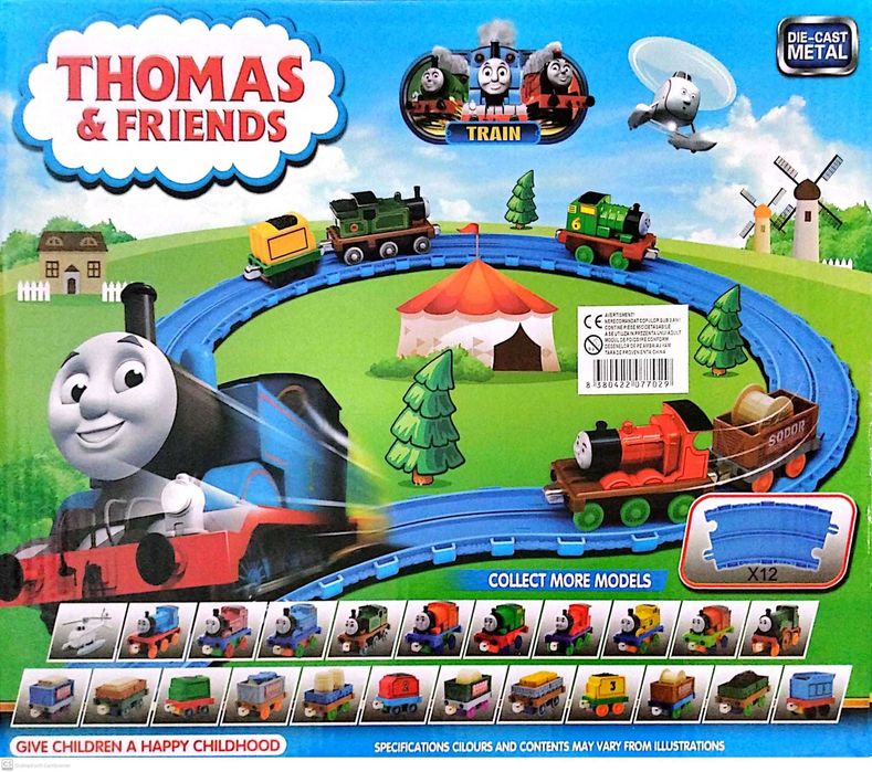 Set tren din metal Thomas cu sine, fara baterii.