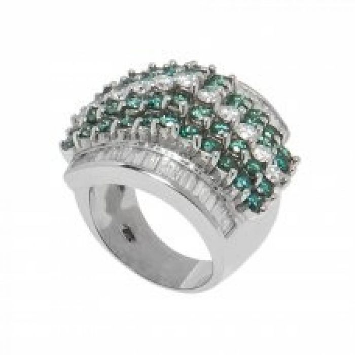 Inel din aur alb 14K cu diamante naturale