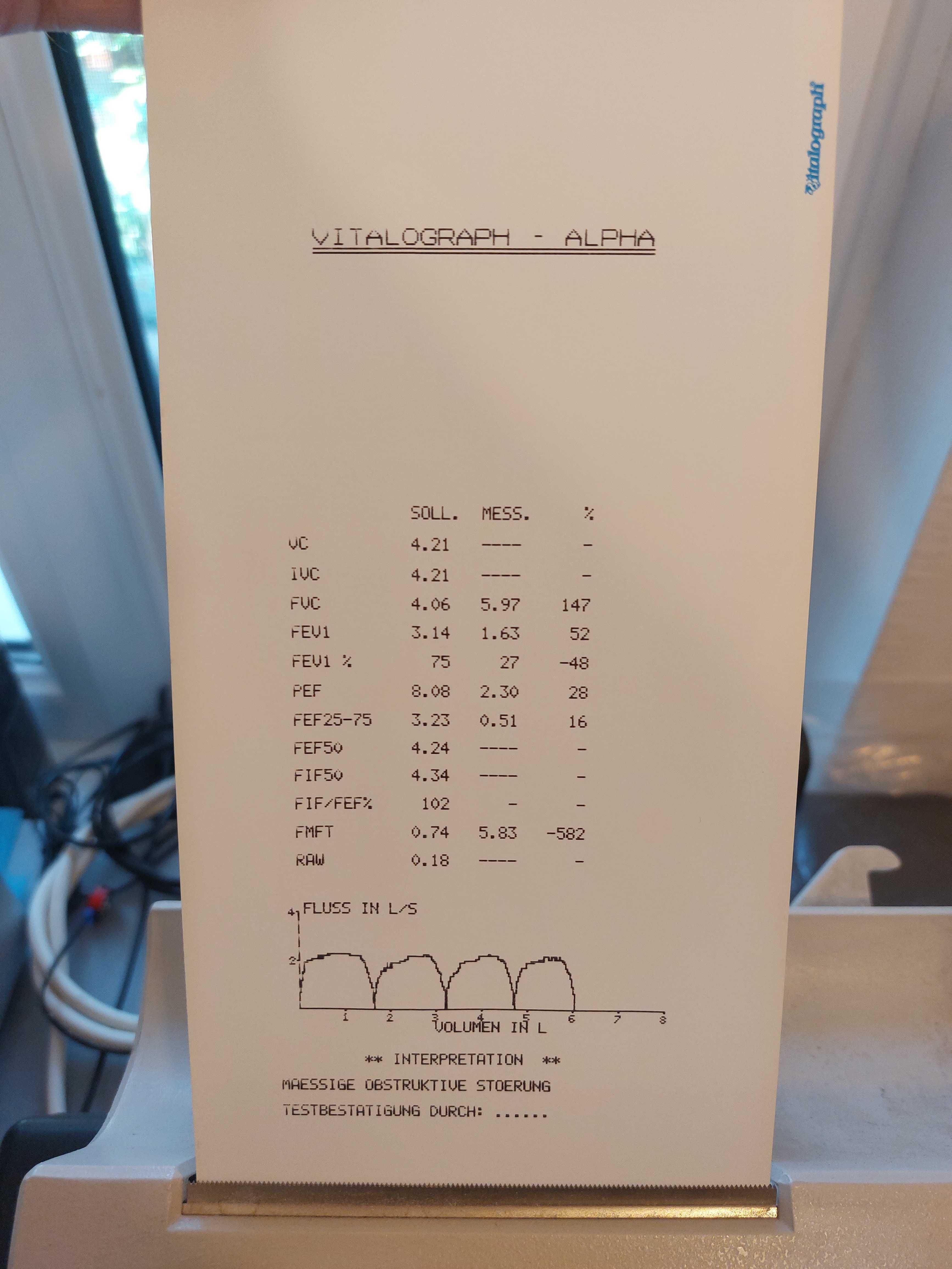 Spirometru profesional Vitalograph Alpha Seringa calibrare