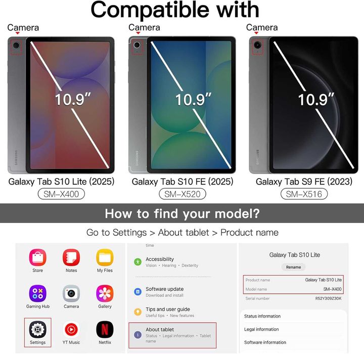 Калъф за Samsung Galaxy Tab S10 Lite / S10 FE / S9 FE 10.9