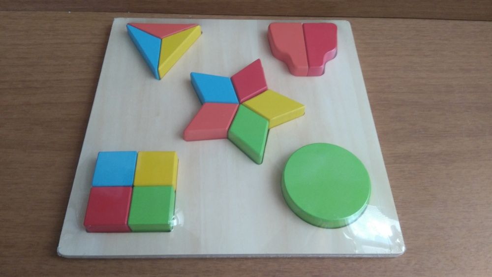 Геометрични Форми Логически Дървени Фигури 15бр. Монтесори игри