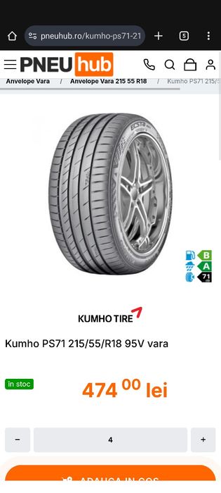 Anvelope noi vara Kumho 215/55/18/91V/2025