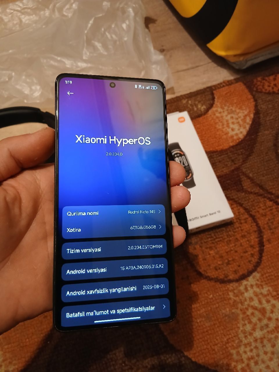Redmi note 14s quloqchin va mi band 10