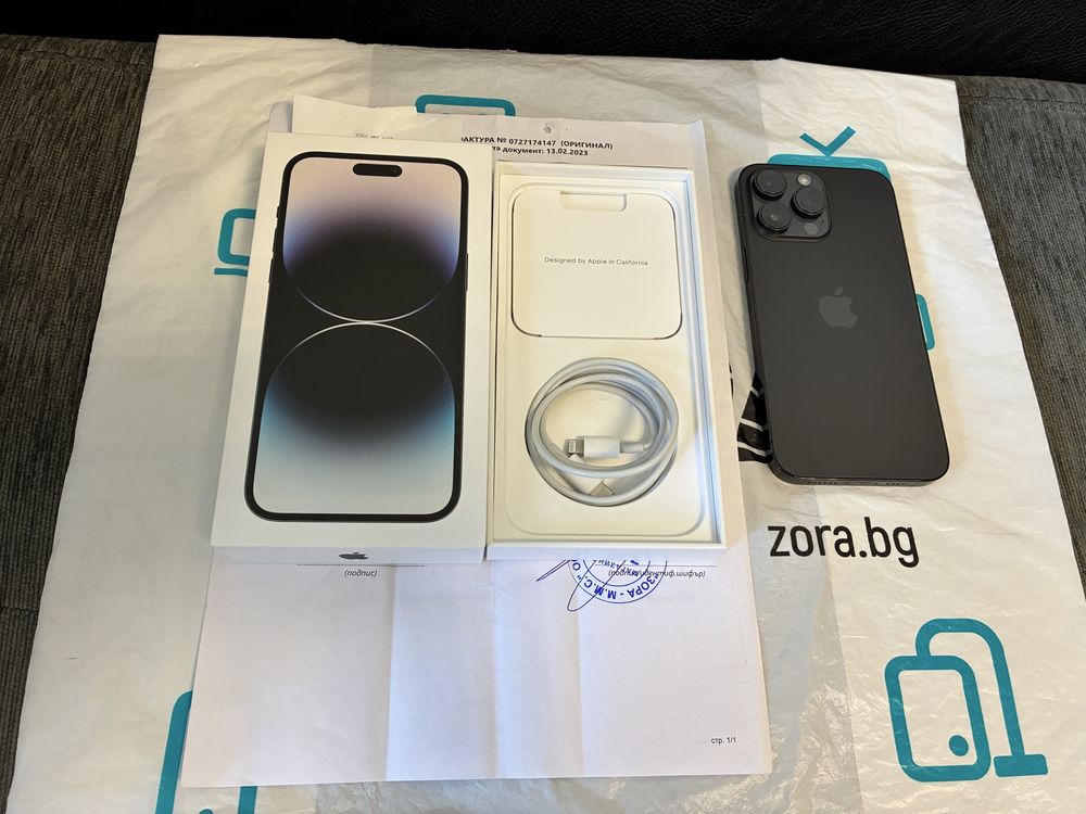 КАТО НОВ 128GB iPhone 14 Pro Max Гаранция 2025 Black