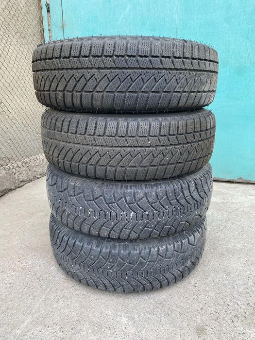Зимние шины с дисками R14 год 2024 почти новые 185/65/14