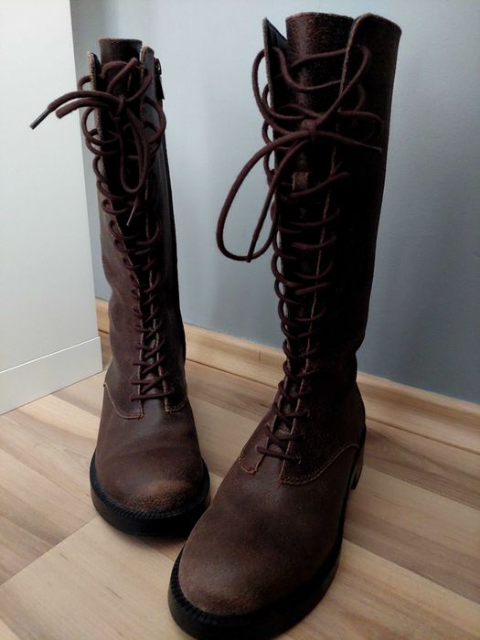 Ботуши ZARA, естествена кожа, нови