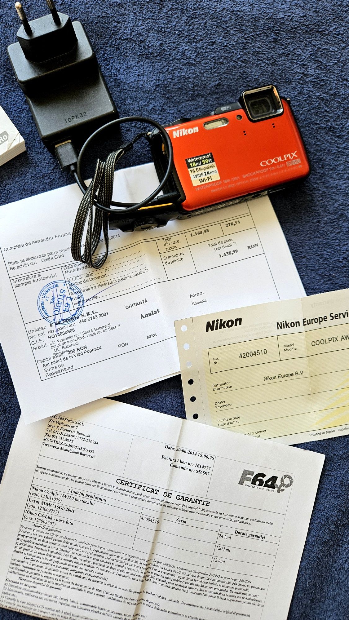 Cameră foto subacvatica Nikon Coolpix AW120 portocaliu