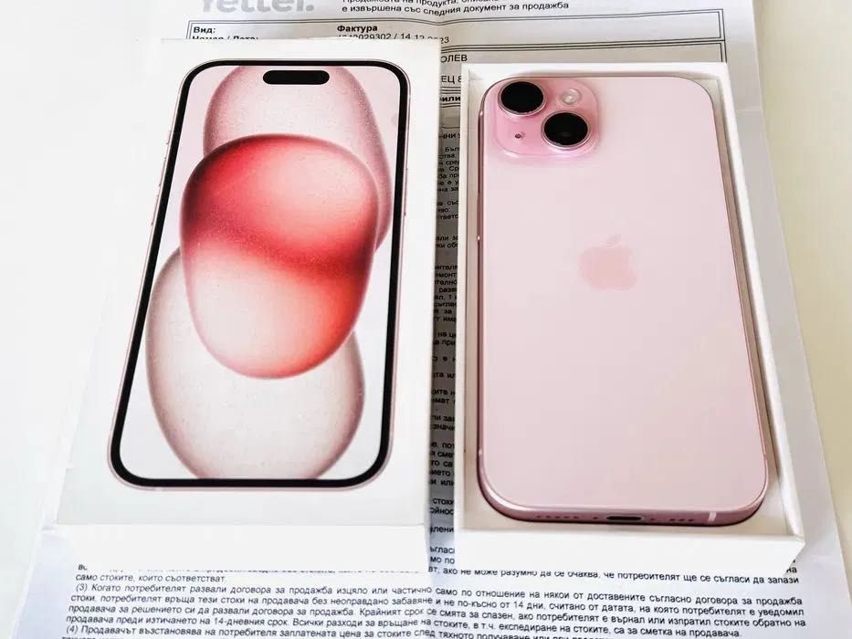 Iphone 15 128GB Pink Отличен! Гаранция Гаранция