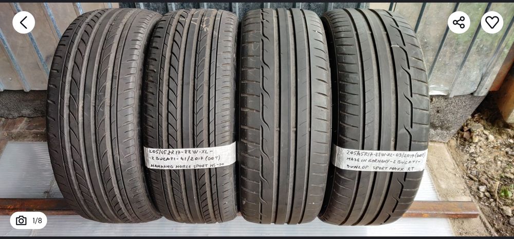 205/45 R17 - Dunlop de vara - 6.7mm! - doua anvelope !