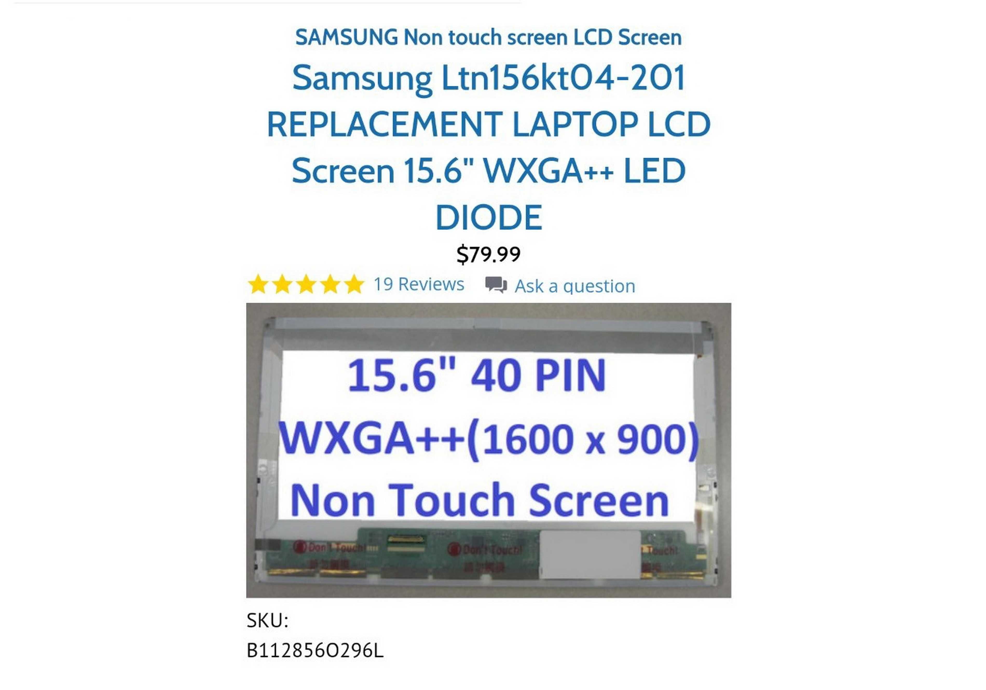 Display (ecran) laptop 15.6 Samsung LTN156KT04, citește descrierea