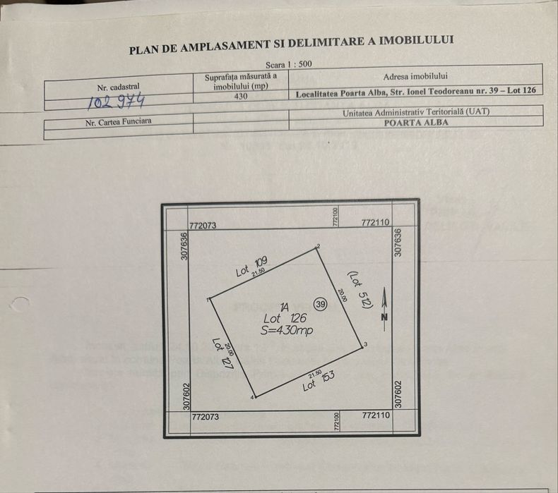 Vand teren intravilan |430m2| Poarta Alba|Proprietar