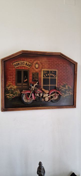 Tablou reclama veche Harley Davidson bar restaurant