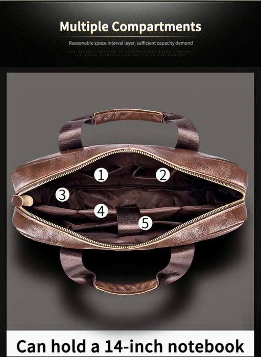 Мъжка бизнес чанта/Универсално-Елегантно куфарче за лаптоп -7%Промоция