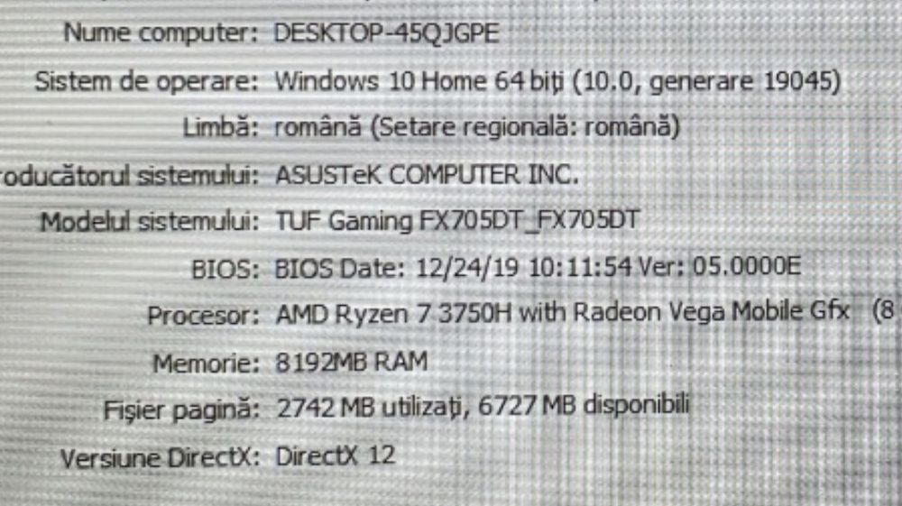 ASUS TUF Gaming FX705DT Ryzen 7  GTX 1650 8GB RAM  SSD 512GB