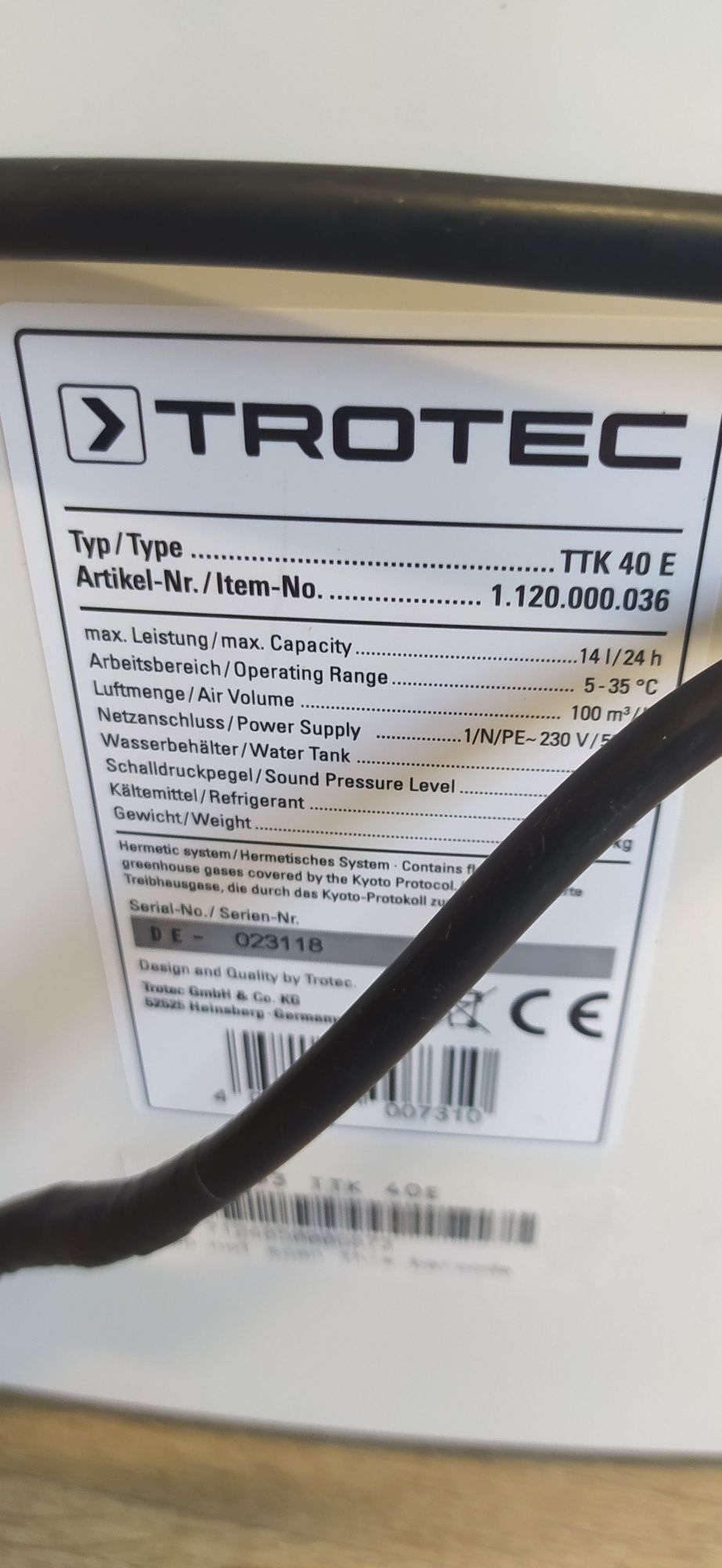 Влагоабсор  TROTEC TTC40E